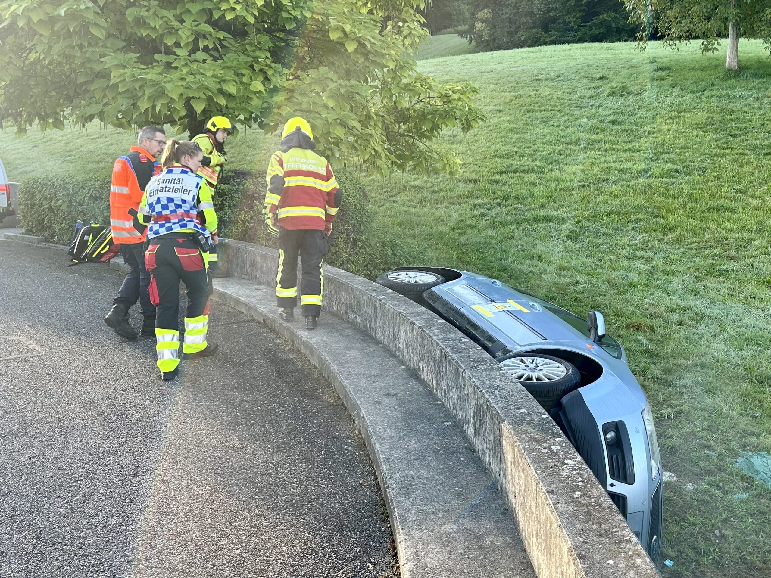 Einsatztraining «Verkehrsunfall» im Rettungsdreieck
